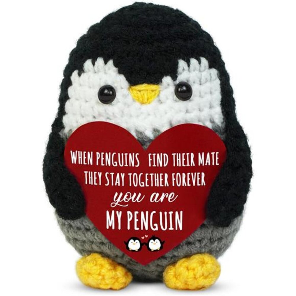 Valentines Day Gifts for Him Her - Positive Penguin Crochet -